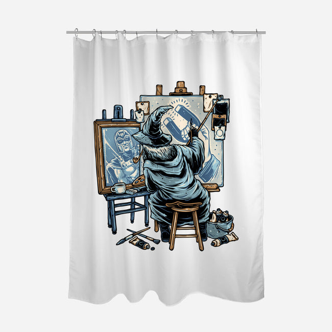 Painting Wizard-None-Polyester-Shower Curtain-glitchygorilla