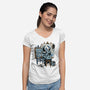 Painting Wizard-Womens-V-Neck-Tee-glitchygorilla