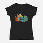 Rainbow Music-Womens-V-Neck-Tee-Vallina84