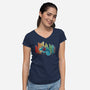 Rainbow Music-Womens-V-Neck-Tee-Vallina84