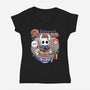 Hallownest Ramen Vintage-Womens-V-Neck-Tee-LAGELANTEE