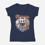 Hallownest Ramen Vintage-Womens-V-Neck-Tee-LAGELANTEE
