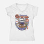 Hallownest Ramen Vintage-Womens-V-Neck-Tee-LAGELANTEE