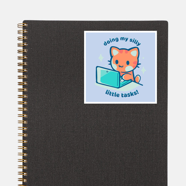 Doing My Silly Little Tasks-None-Glossy-Sticker-TechraNova