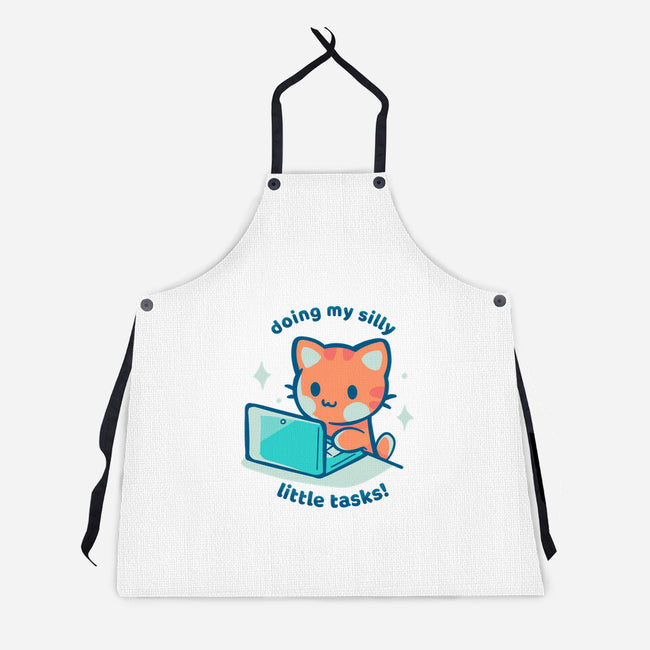 Doing My Silly Little Tasks-Unisex-Kitchen-Apron-TechraNova