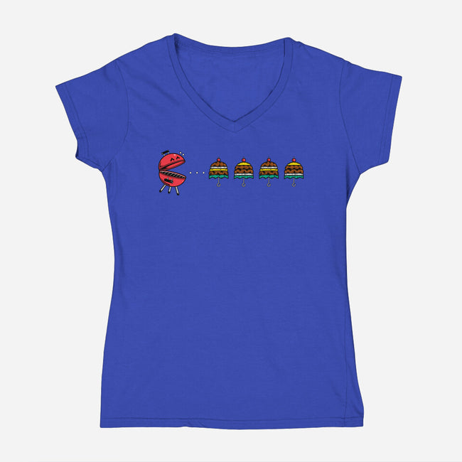 Grill Man-Womens-V-Neck-Tee-krisren28
