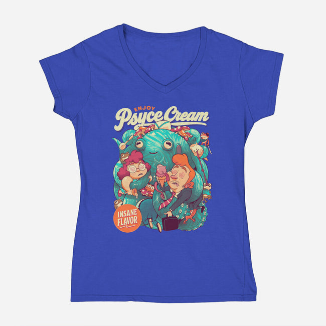 Psyce Cream-Womens-V-Neck-Tee-Bruno Mota
