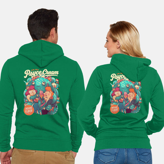 Psyce Cream-Unisex-Zip-Up-Sweatshirt-Bruno Mota