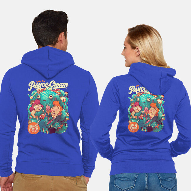 Psyce Cream-Unisex-Zip-Up-Sweatshirt-Bruno Mota