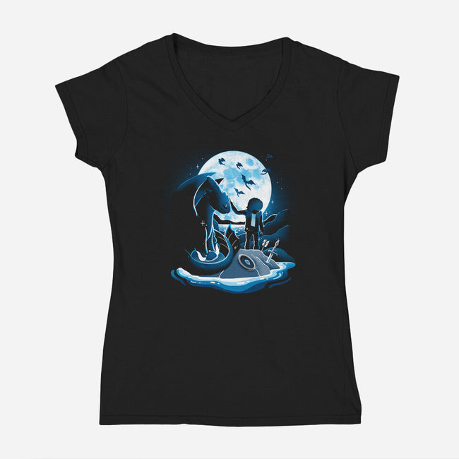 Dragon Friendship-Womens-V-Neck-Tee-Vallina84