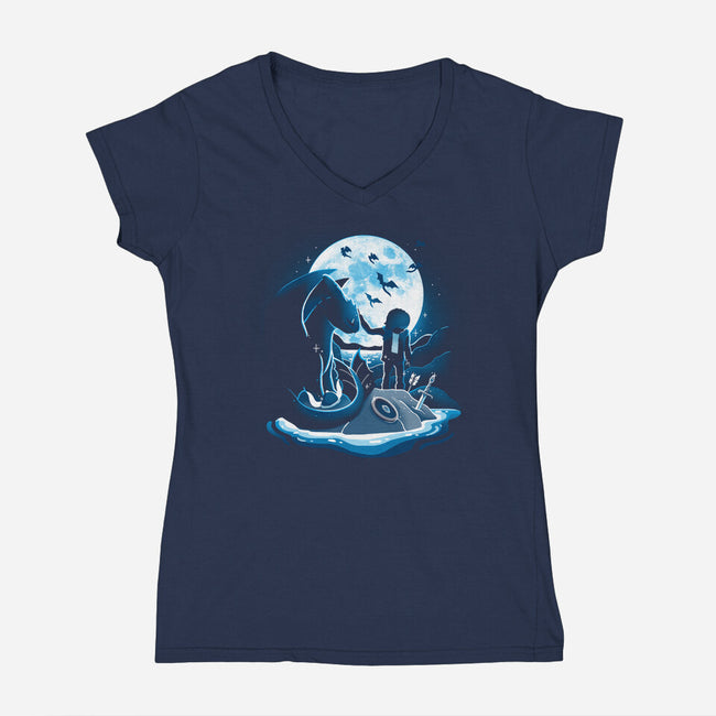 Dragon Friendship-Womens-V-Neck-Tee-Vallina84