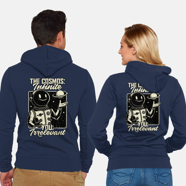 Irrelevant Sassy Astronaut-Unisex-Zip-Up-Sweatshirt-Studio Mootant