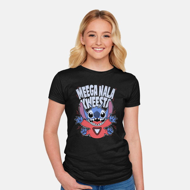 Bad Word Alien-Womens-Fitted-Tee-Studio Mootant