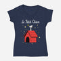 Le Petit Chien-Womens-V-Neck-Tee-Barbadifuoco