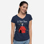 Le Petit Chien-Womens-V-Neck-Tee-Barbadifuoco
