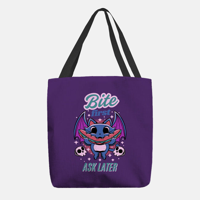 Bite First-None-Basic Tote-Bag-FunkVampire