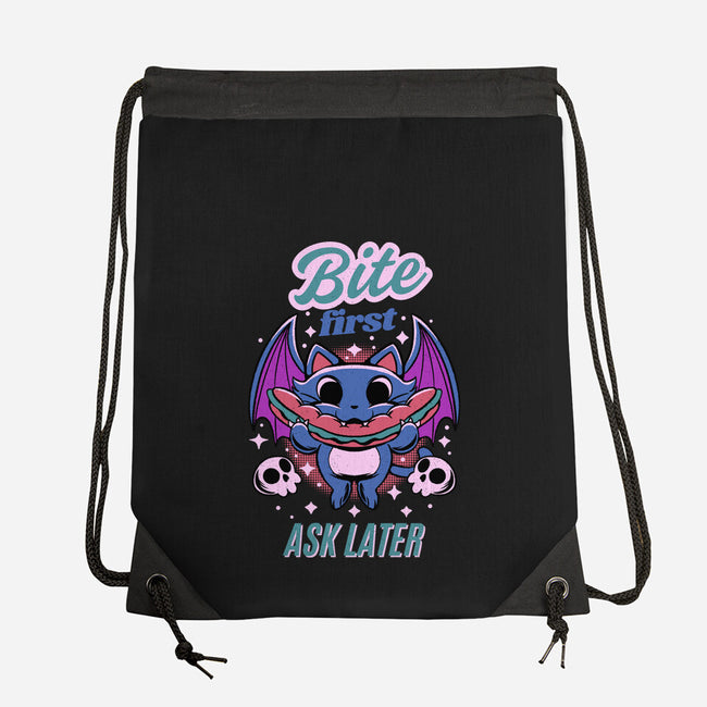 Bite First-None-Drawstring-Bag-FunkVampire
