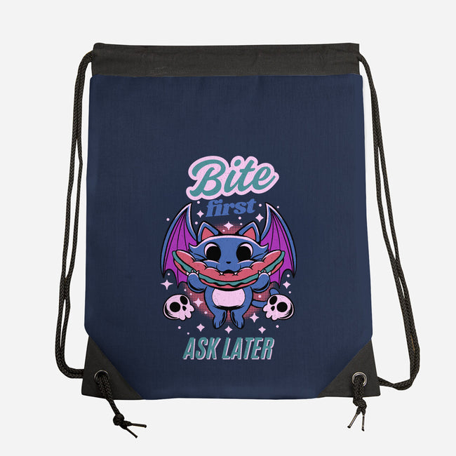 Bite First-None-Drawstring-Bag-FunkVampire
