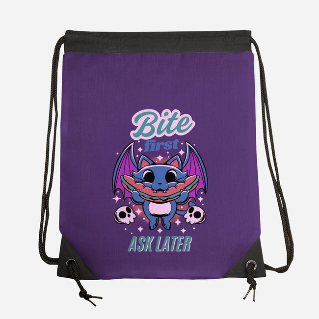 Bite First-None-Drawstring-Bag-FunkVampire
