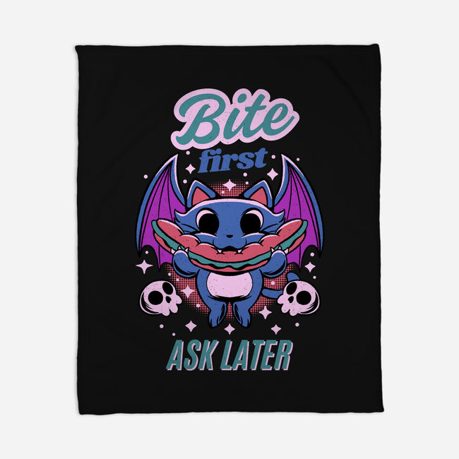 Bite First-None-Fleece-Blanket-FunkVampire