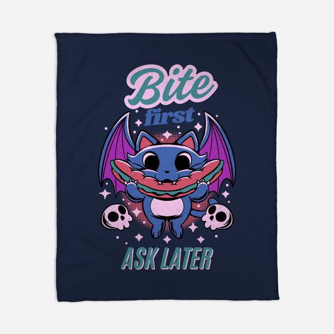 Bite First-None-Fleece-Blanket-FunkVampire