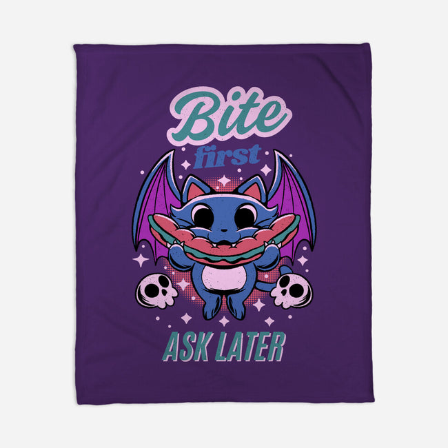 Bite First-None-Fleece-Blanket-FunkVampire