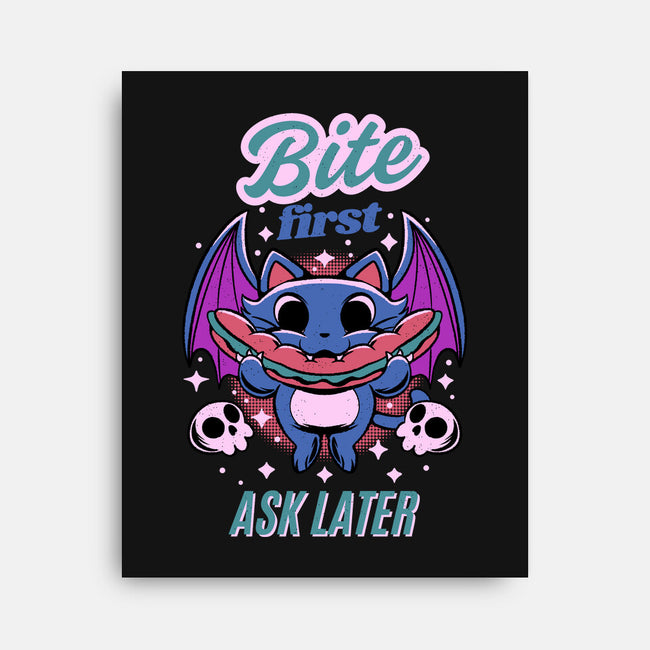 Bite First-None-Stretched-Canvas-FunkVampire