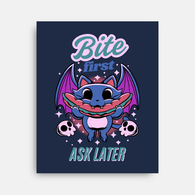 Bite First-None-Stretched-Canvas-FunkVampire