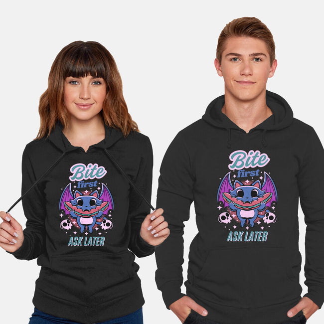 Bite First-Unisex-Pullover-Sweatshirt-FunkVampire