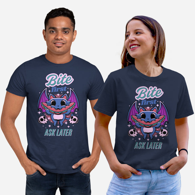 Bite First-Unisex-Basic-Tee-FunkVampire