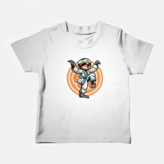 The Legend Of Karate Sloth-Baby-Basic-Tee-glitchygorilla