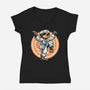 The Legend Of Karate Sloth-Womens-V-Neck-Tee-glitchygorilla