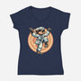 The Legend Of Karate Sloth-Womens-V-Neck-Tee-glitchygorilla