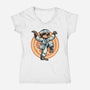 The Legend Of Karate Sloth-Womens-V-Neck-Tee-glitchygorilla