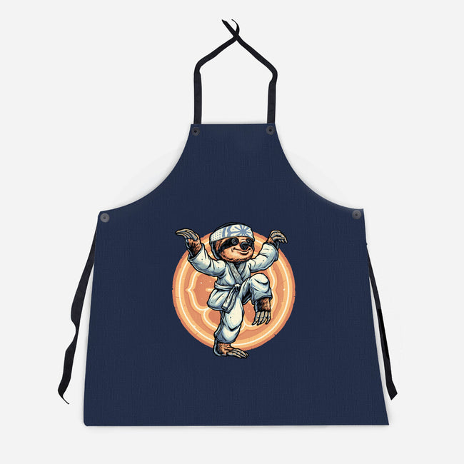 The Legend Of Karate Sloth-Unisex-Kitchen-Apron-glitchygorilla