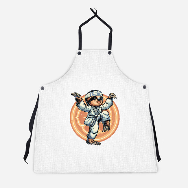 The Legend Of Karate Sloth-Unisex-Kitchen-Apron-glitchygorilla