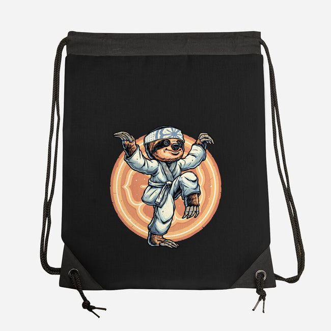 The Legend Of Karate Sloth-None-Drawstring-Bag-glitchygorilla
