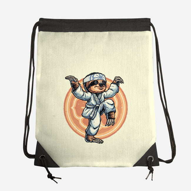 The Legend Of Karate Sloth-None-Drawstring-Bag-glitchygorilla