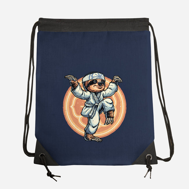 The Legend Of Karate Sloth-None-Drawstring-Bag-glitchygorilla