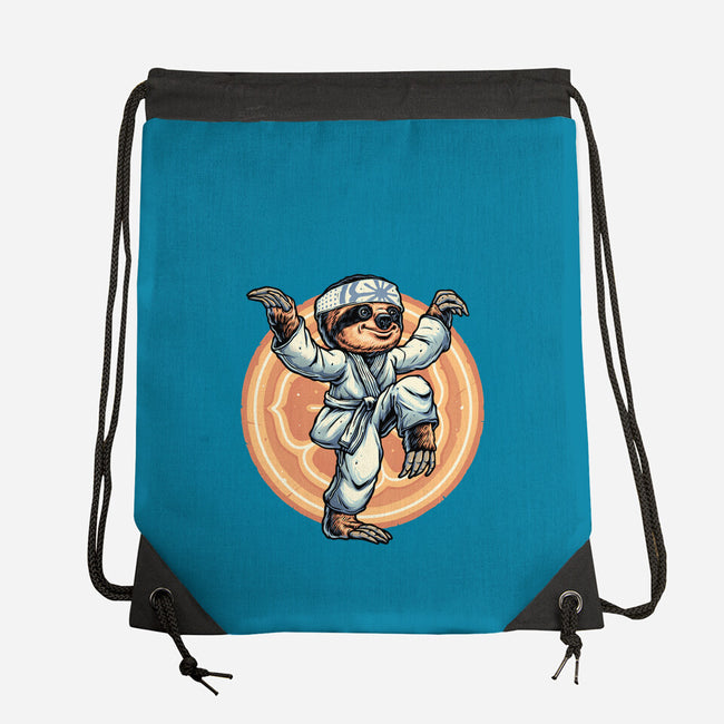 The Legend Of Karate Sloth-None-Drawstring-Bag-glitchygorilla