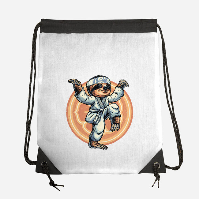 The Legend Of Karate Sloth-None-Drawstring-Bag-glitchygorilla