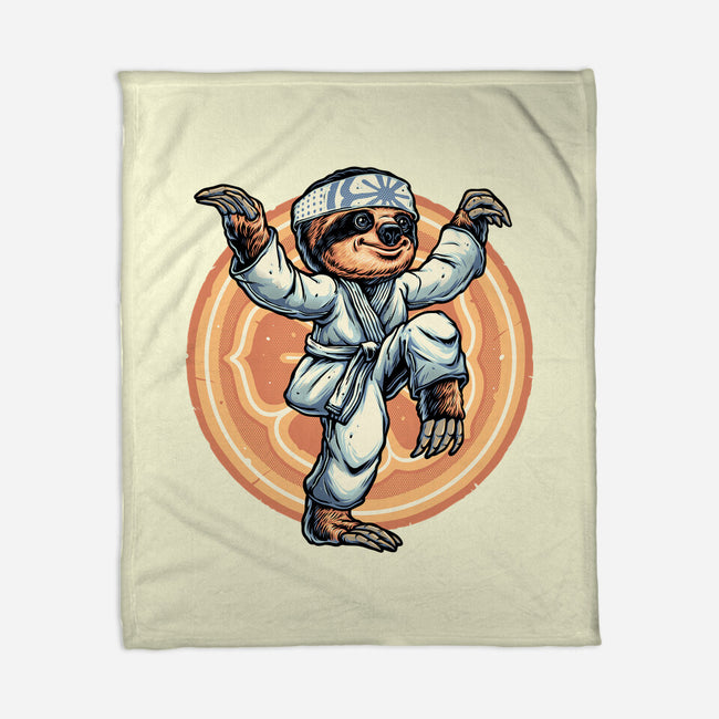 The Legend Of Karate Sloth-None-Fleece-Blanket-glitchygorilla