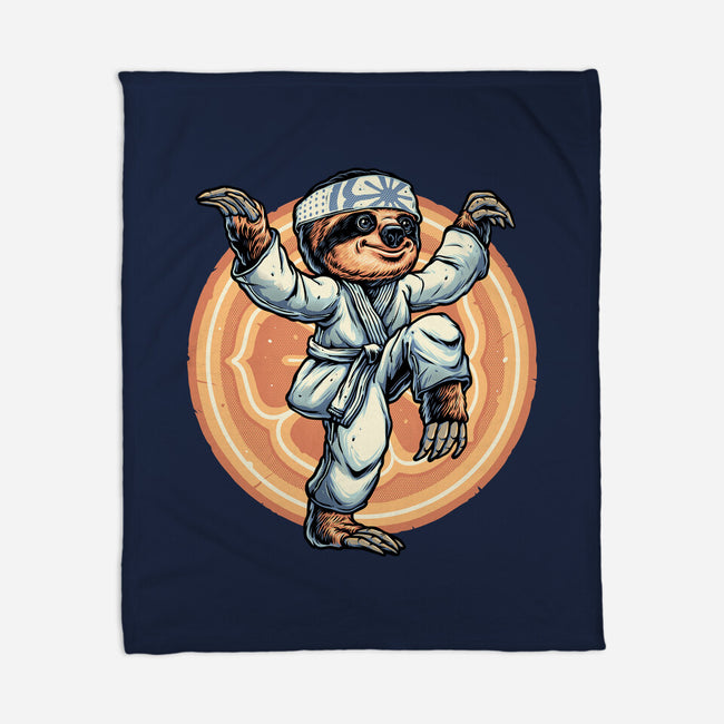 The Legend Of Karate Sloth-None-Fleece-Blanket-glitchygorilla