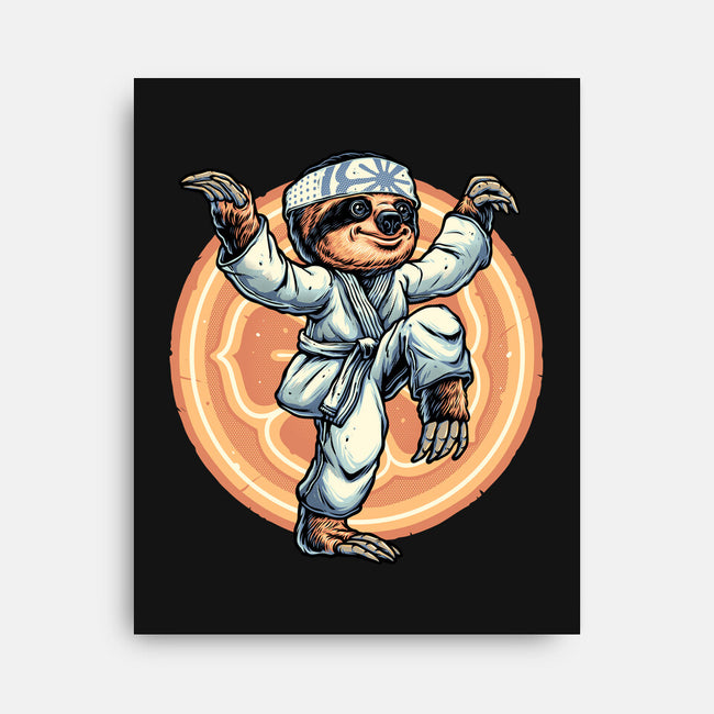 The Legend Of Karate Sloth-None-Stretched-Canvas-glitchygorilla