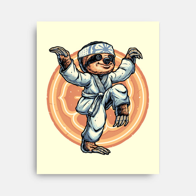 The Legend Of Karate Sloth-None-Stretched-Canvas-glitchygorilla