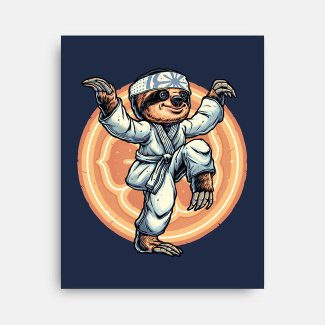 The Legend Of Karate Sloth-None-Stretched-Canvas-glitchygorilla