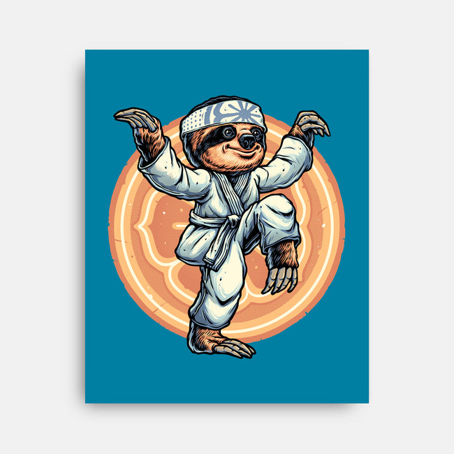 The Legend Of Karate Sloth-None-Stretched-Canvas-glitchygorilla