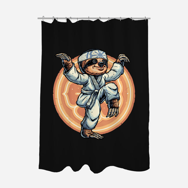 The Legend Of Karate Sloth-None-Polyester-Shower Curtain-glitchygorilla