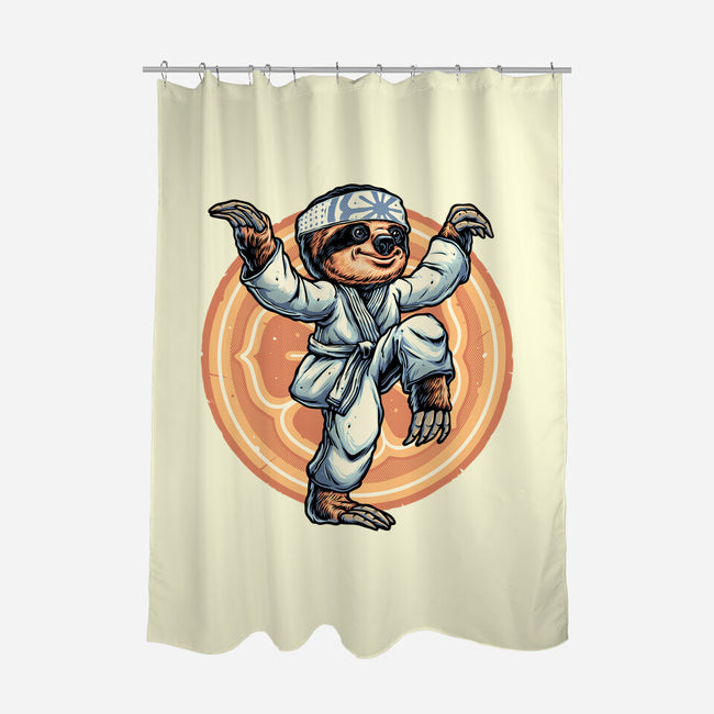The Legend Of Karate Sloth-None-Polyester-Shower Curtain-glitchygorilla