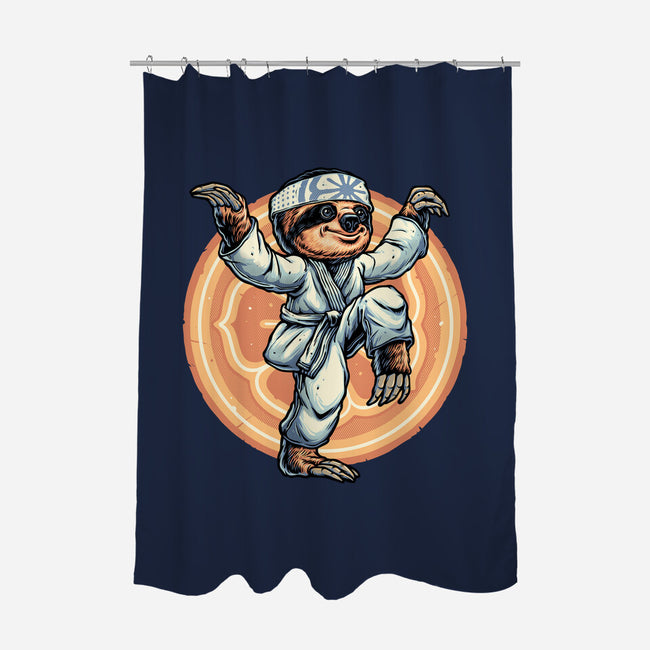 The Legend Of Karate Sloth-None-Polyester-Shower Curtain-glitchygorilla